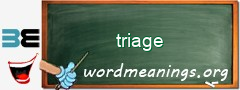 WordMeaning blackboard for triage